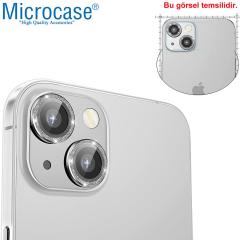 Microcase iPhone 13 mini Elmas Taş Lens Koruma Halkası - Mavi AL2775
