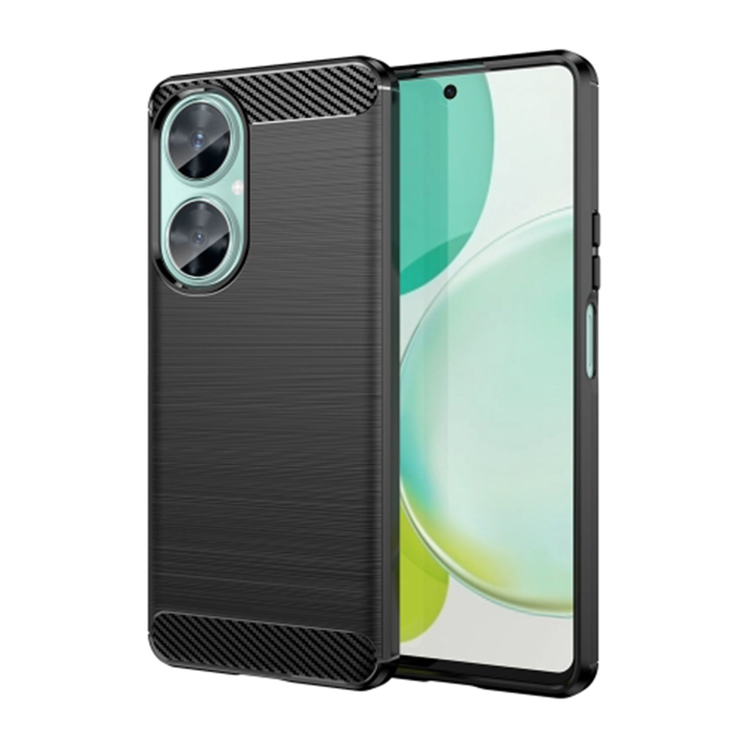 Microcase Huawei Nova 11i Brushed Carbon Fiber Silikon Kılıf - Siyah AL3332