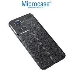 Microcase Oneplus 10 Ace Leather Tpu Silikon Kılıf - Siyah