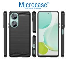Microcase Huawei Nova 11i Brushed Carbon Fiber Silikon Kılıf - Siyah AL3332