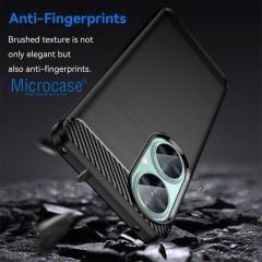 Microcase Huawei Nova 11i Brushed Carbon Fiber Silikon Kılıf - Siyah AL3332