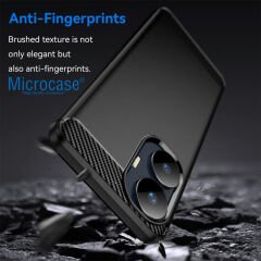 Microcase Realme C55 Brushed Carbon Fiber Silikon Kılıf - Siyah AL3332