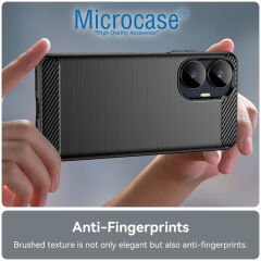Microcase Realme C55 Brushed Carbon Fiber Silikon Kılıf - Siyah AL3332