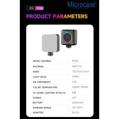 Microcase Şarjlı Çok Fonksiyonlu Ayarlanabilir Ürün Çekim Işığı Softbox Fotoğraf Stüdyo Cep Ledi -  AL4871