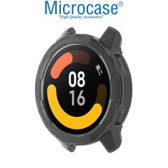 Microcase Xiaomi Watch S1 Active Önü Açık Tasarım Silikon Kılıf - Füme