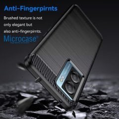 Microcase Xiaomi Poco C51 Brushed Carbon Fiber Silikon Kılıf - Siyah AL3332