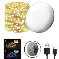 Microcase Askılı 6 Fonksiyonlu 10 Mt Güneş Enerjili Şarj Edilebilir Rgb Led Kamp Ve Dekorasyon Işığı - AL5316