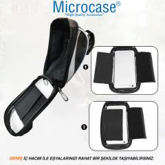 Microcase Universal Su Geçirmez Reflektörlü Bisiklet Motosiklet Scooter Telefon Tutucu Fermuarlı Çanta - AL4211