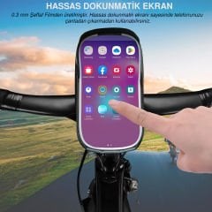 Microcase Universal Su Geçirmez Reflektörlü Bisiklet Motosiklet Scooter Telefon Tutucu Fermuarlı Çanta - AL4211