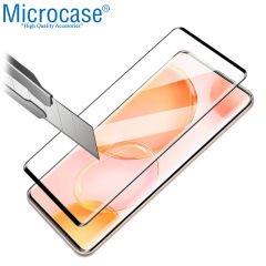 Microcase Xiaomi Civi 3D Curved Tam Kaplayan Tempered Glass Cam Koruma - Siyah