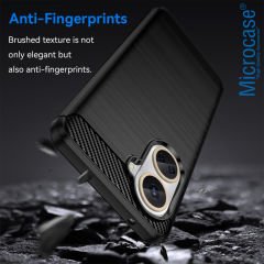 Microcase Huawei Nova 10 SE Brushed Carbon Fiber Silikon Kılıf - Siyah AL3332