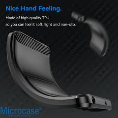 Microcase Huawei Nova 10 SE Brushed Carbon Fiber Silikon Kılıf - Siyah AL3332