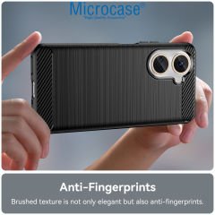 Microcase Huawei Nova 10 SE Brushed Carbon Fiber Silikon Kılıf - Siyah AL3332