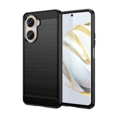 Microcase Huawei Nova 10 SE Brushed Carbon Fiber Silikon Kılıf - Siyah AL3332