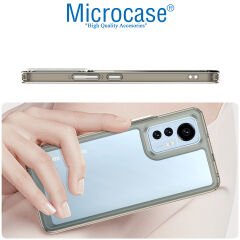 Microcase Xiaomi 12 Lite Shield Serisi Darbeye Dayanıklı Köşe Korumalı Yarı Esnek Plastik TPU Kılıf - Füme