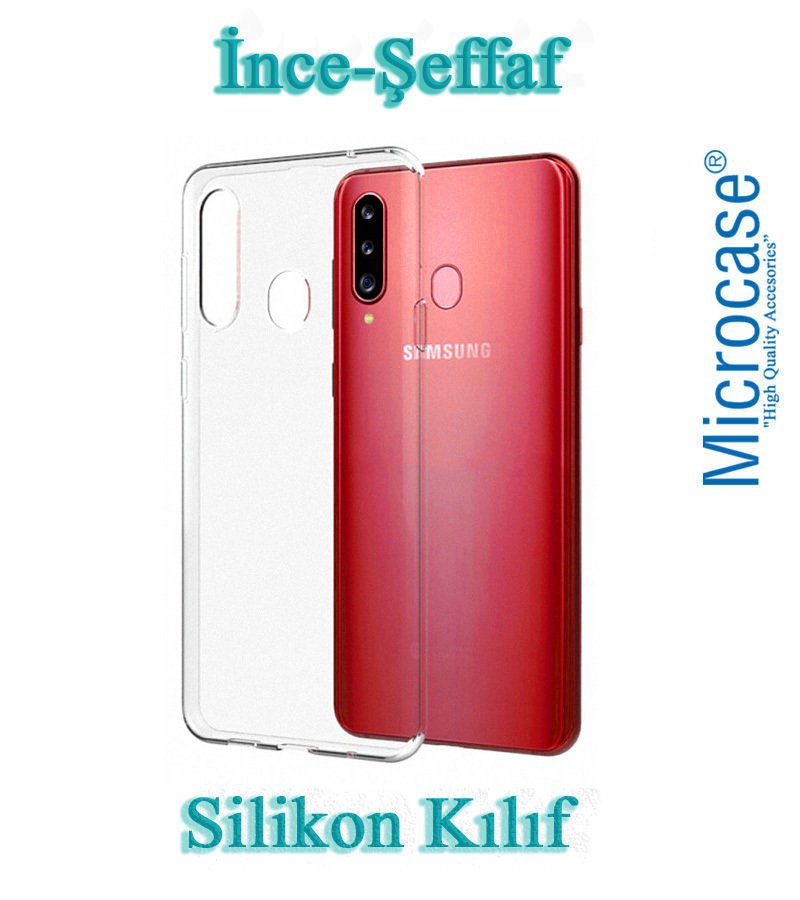 Microcase Samsung Galaxy A20s Ultra İnce 0.2 mm Soft Silikon Kılıf - Şeffaf