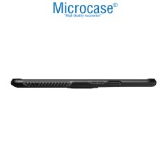 Microcase Xiaomi Redmi 8A Rome Serisi Yüzük Standlı Armor Kılıf - Siyah + Tempered Glass Cam Koruma