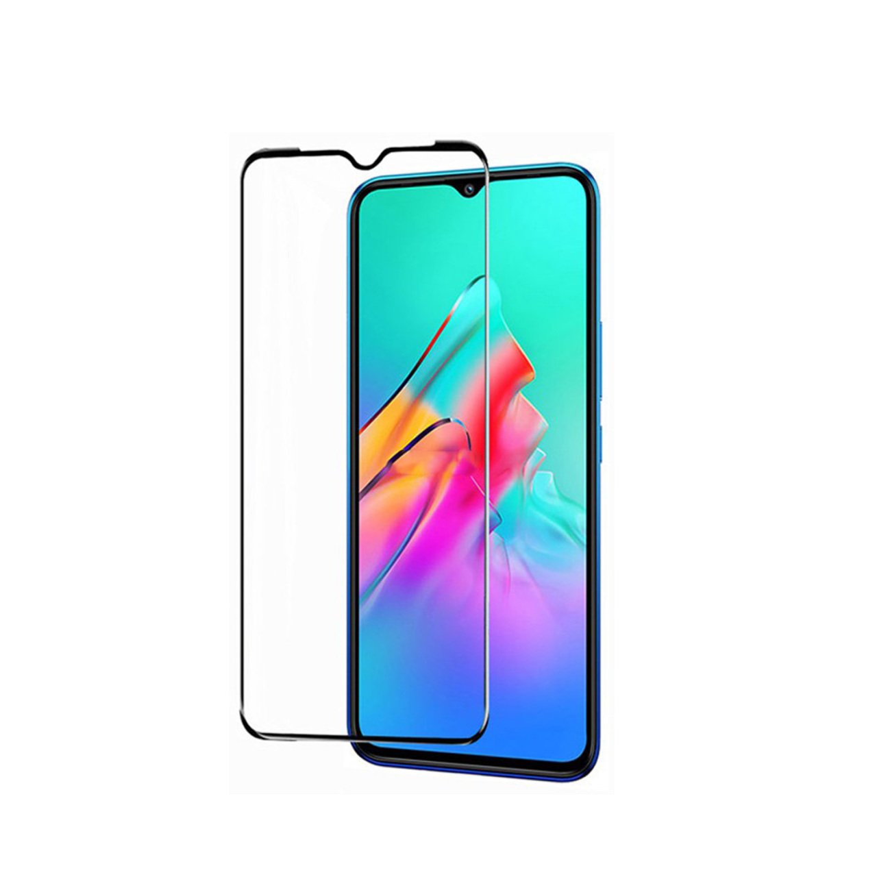 Microcase Infinix Smart 5 Tam Kaplayan Çerçeveli Tempered Ekran Koruyucu - Siyah