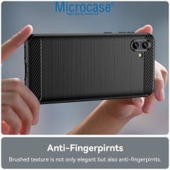 Microcase Samsung Galaxy A04 Brushed Carbon Fiber Silikon Kılıf - Siyah AL3332