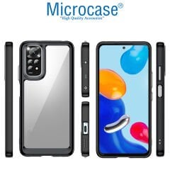 Microcase Xiaomi Redmi Note 11 Global 2022 Shield Serisi Darbeye Dayanıklı Köşe Korumalı Yarı Esnek Plastik TPU Kılıf - Siyah