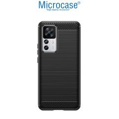 Microcase Xiaomi 12T / 12T Pro Brushed Carbon Fiber Silikon Kılıf - Siyah AL3332