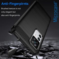 Microcase Xiaomi 12T / 12T Pro Brushed Carbon Fiber Silikon Kılıf - Siyah AL3332