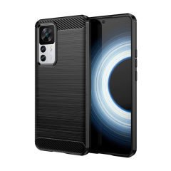 Microcase Xiaomi 12T / 12T Pro Brushed Carbon Fiber Silikon Kılıf - Siyah AL3332