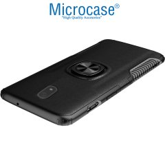 Microcase Xiaomi Redmi 8A Rome Serisi Yüzük Standlı Armor Kılıf - Siyah