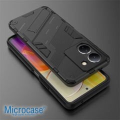 Microcase Huawei Nova 11i Matrix Serisi Armor Standlı Perfect Koruma Kılıf - Siyah AL3416