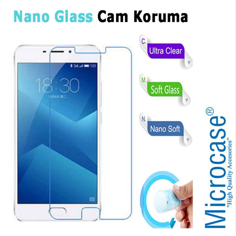 Microcase Meizu M5 Note 5.5 inch Nano Glass Cam Ekran Koruma Film
