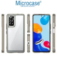 Microcase Xiaomi Redmi Note 11 Global 2022 Shield Serisi Darbeye Dayanıklı Köşe Korumalı Yarı Esnek Plastik TPU Kılıf - Füme