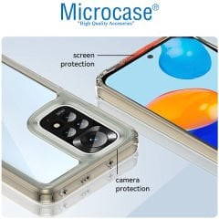 Microcase Xiaomi Redmi Note 11 Global 2022 Shield Serisi Darbeye Dayanıklı Köşe Korumalı Yarı Esnek Plastik TPU Kılıf - Füme