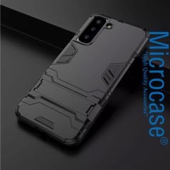 Microcase Samsung Galaxy S21 Plus Alfa Armor Standlı Perfect Koruma Kılıf Siyah