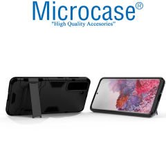 Microcase Samsung Galaxy S21 Plus Alfa Armor Standlı Perfect Koruma Kılıf Siyah