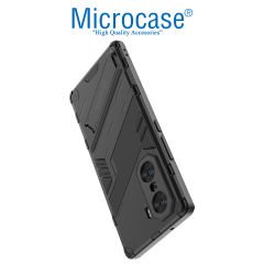 Microcase Huawei Nova 11 Matrix Serisi Armor Standlı Perfect Koruma Kılıf - Siyah AL3416