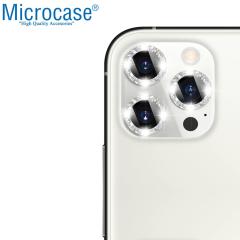 Microcase iPhone 13 Pro Elmas Taş Lens Koruma Halkası - Mavi AL2776
