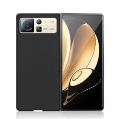 Microcase Xiaomi Mix Fold 2 için Deri Desenli Plastik Koruma Kılıf - AL3158 Siyah