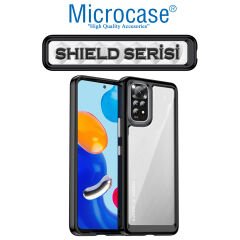 Microcase Xiaomi Redmi Note 11S Global 2022 Shield Serisi Darbeye Dayanıklı Köşe Korumalı Yarı Esnek Plastik TPU Kılıf - Siyah