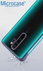 Microcase Xiaomi Redmi 9 Frameless Serisi Sert Rubber Kılıf - Mavi + Tempered Glass Cam Koruma