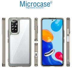 Microcase Xiaomi Redmi Note 11S Global 2022 Shield Serisi Darbeye Dayanıklı Köşe Korumalı Yarı Esnek Plastik TPU Kılıf - Füme