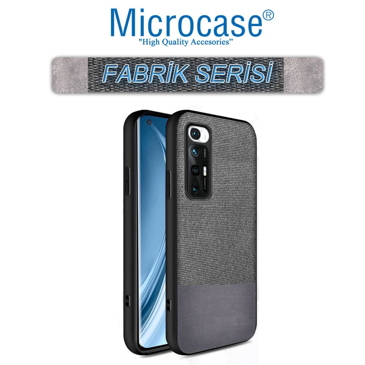 Microcase Xiaomi Redmi Note 10S Fabrik Serisi Kumaş ve Deri Desen Kılıf (SEÇENEKLİ)