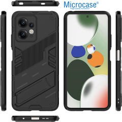 Microcase Xiaomi Redmi 12 4G Matrix Serisi Armor Standlı Perfect Koruma Kılıf - Siyah AL3416