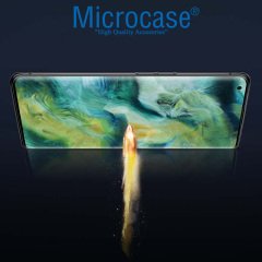 Microcase Oppo Find X2 3D Curved Tam Kaplayan Tempered Glass Cam Koruma - Siyah