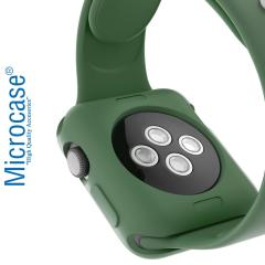 Microcase Apple Watch 7 41 mm Önü Açık Mat Silikon Kılıf - Yeşil Koyu