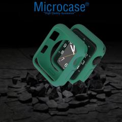 Microcase Apple Watch 7 41 mm Önü Açık Mat Silikon Kılıf - Yeşil Koyu