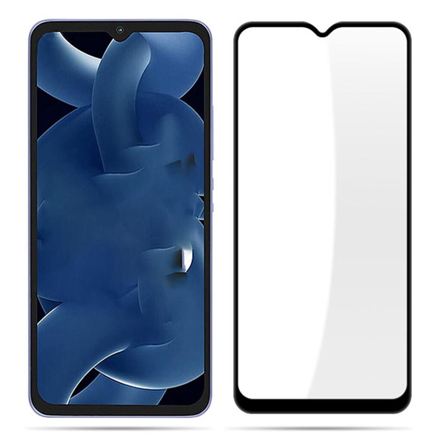Microcase Xiaomi Poco C55/Redmi 12C/Redmi 11A Tam Kaplayan Çerçeveli Tempered Ekran Koruyucu - Siyah AL3276