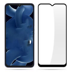 Microcase Xiaomi Poco C55/Redmi 12C/Redmi 11A Tam Kaplayan Çerçeveli Tempered Ekran Koruyucu - Siyah AL3276