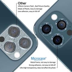 Microcase iPhone 13 Pro Elmas Taş Lens Koruma Halkası - Gökkuşağı AL2776