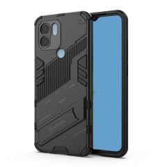 Microcase Xiaomi Poco C51 Matrix Serisi Armor Standlı Perfect Koruma Kılıf - Siyah AL3416