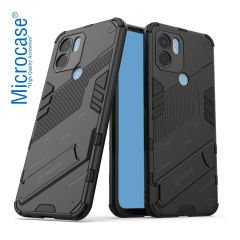 Microcase Xiaomi Poco C51 Matrix Serisi Armor Standlı Perfect Koruma Kılıf - Siyah AL3416